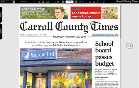 Carroll county times - In lieu of flowers, memorial contributions may be made to The Arc Carroll County, 180 Kriders Church Road, Westminster, MD 21158 or a charity of your choice. Published by Carroll County Times on ...
